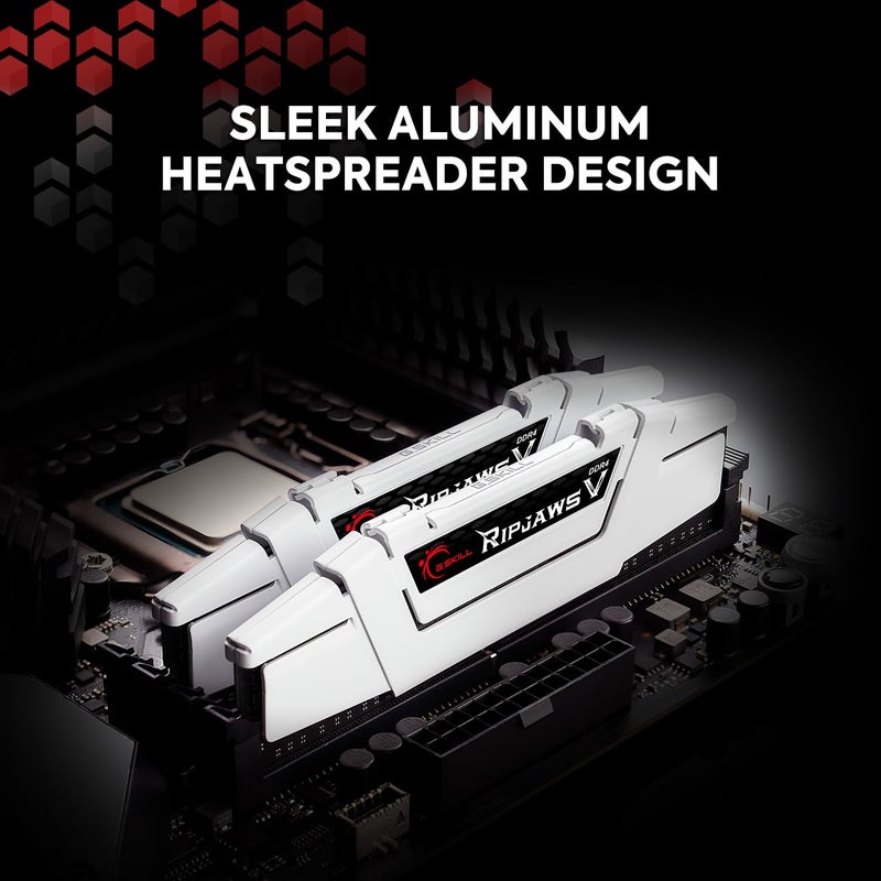 G.SKILL RipjawsV Series DDR4 RAM (XMP) 16GB (2x8GB) 3200MT/s CL16-18-18-38 1.35V Intel AMD Desktop Computer Memory U-DIMM - Black (F4-3200C16D-16GVKB) - Image 4